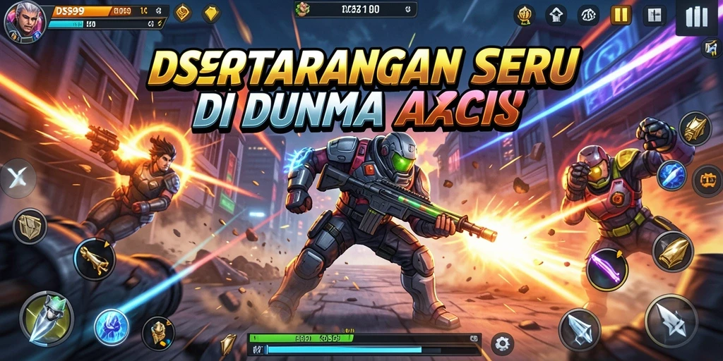 Tampilan gameplay DS99 dengan adegan pertarungan yang mendebarkan.