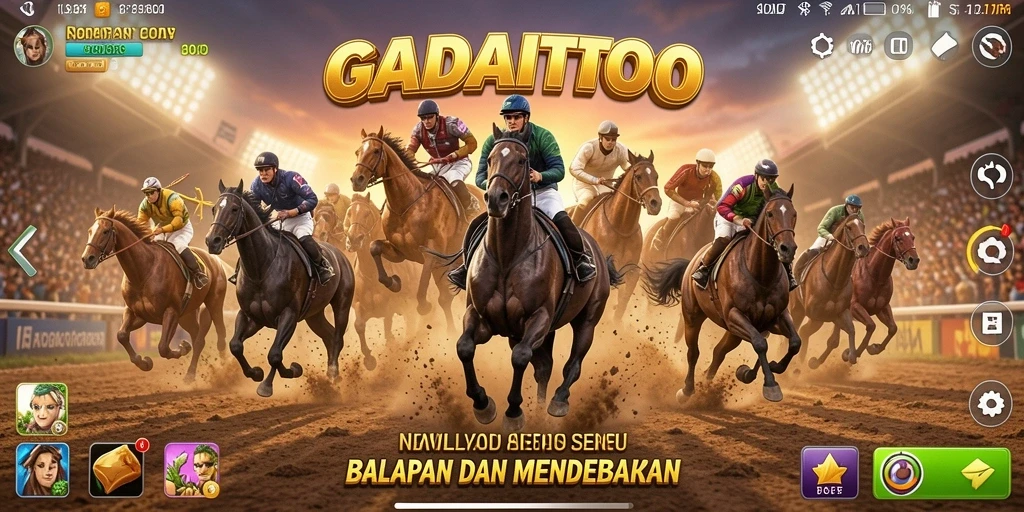 GADAITOTO menampilkan aksi balapan yang intens di lintasan.