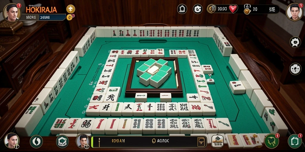 Screenshot HOKIRAJA menampilkan tampilan menawan dari gameplay Mahjong.