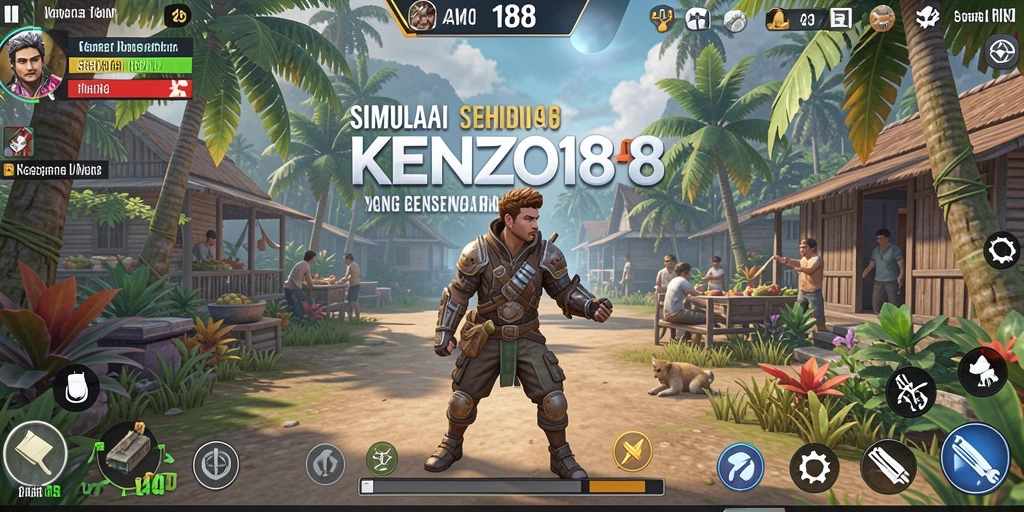 Tampilan gameplay menarik dari KENZO188 yang menggambarkan kehidupan virtual.