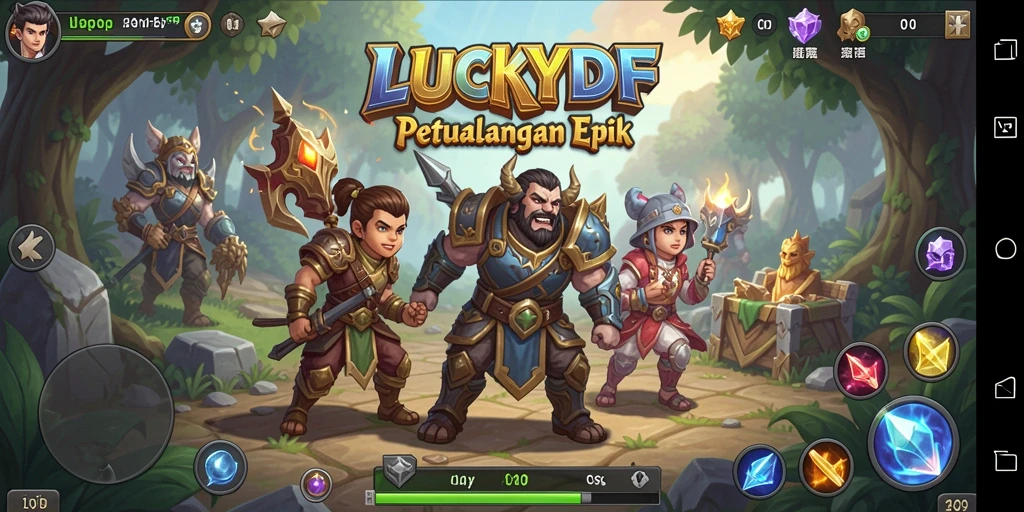 Tampilan gameplay menakjubkan dari LUCKYDF yang penuh aksi RPG.