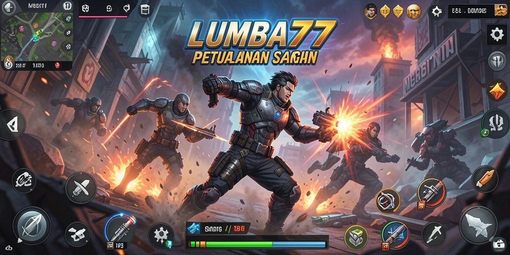 Tampilan gameplay action yang seru dari LUMBA77.