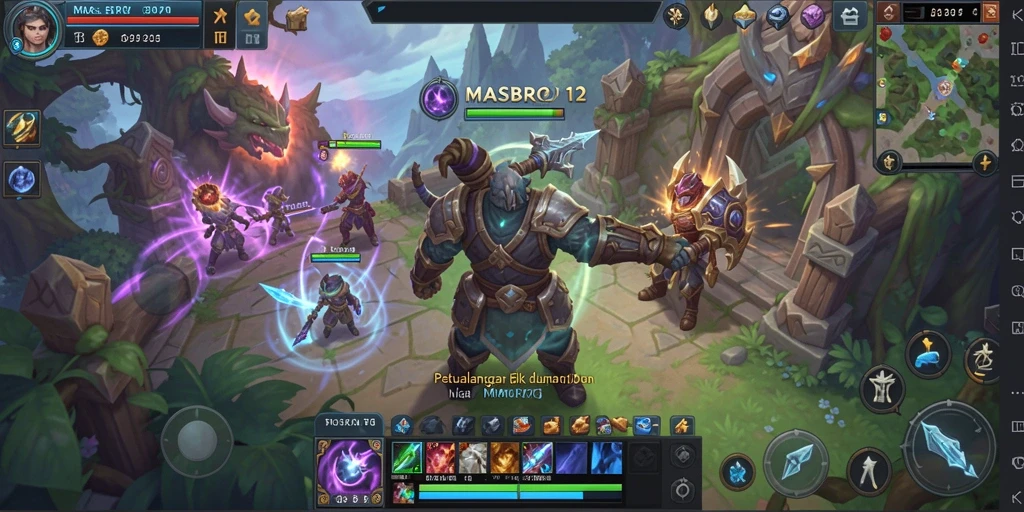 Tampilan gameplay seru dan interaktif dari MASBRO12 yang menampilkan petualangan epik.