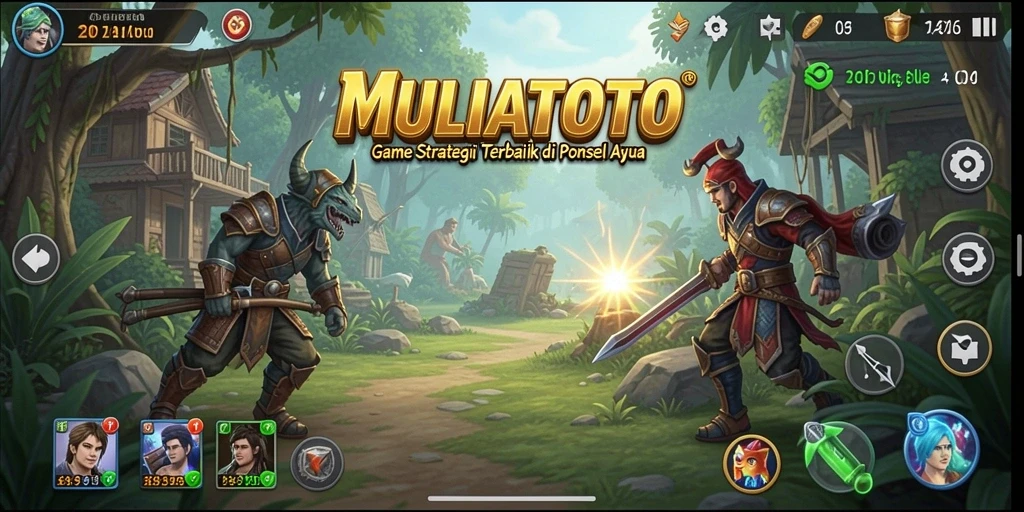 Screenshot gameplay menunjukkan pertempuran strategis yang mendebarkan.