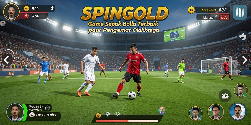 Tampilan menakjubkan dari gameplay <strong>SPINGOLD</strong> yang menampilkan aksi sepak bola.