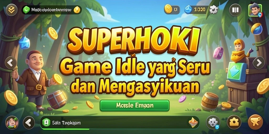 Tampilan gameplay SUPERHOKI yang menawan dan penuh warna.