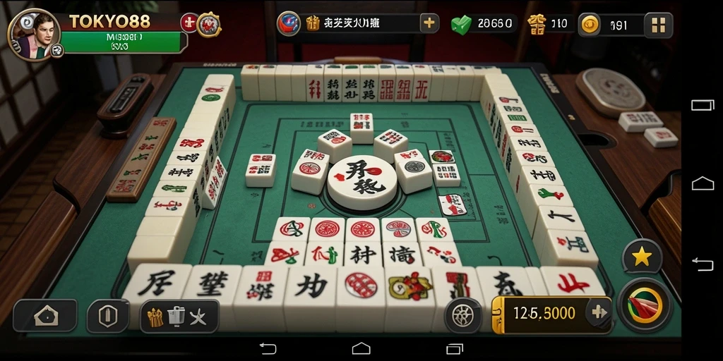 Screenshot gameplay TOKYO88 menunjukkan pengalaman seru Mahjong.